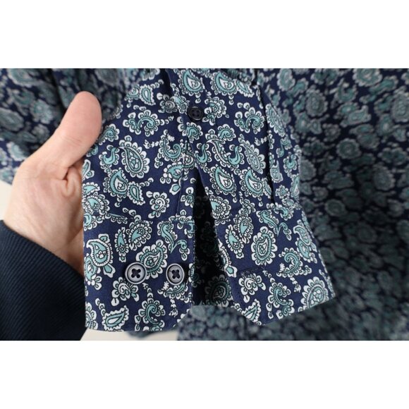 Express Mens 2XL XXL Slim Fit Paisley Tapestry Collared Button Shirt Cotton - Picture 4 of 11